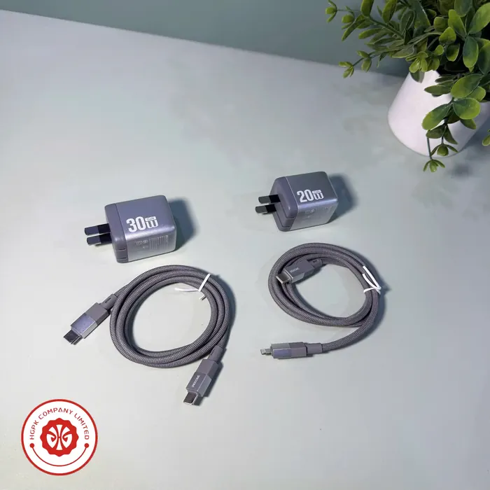 Củ sạc Wekome 30W, 20W và cáp bện dù